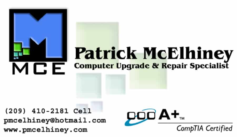 Patrick R. McElhiney A+ Certified Business Cards 2002